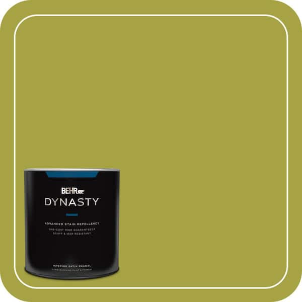 BEHR DYNASTY 1 qt. #400B-7 Lemon Grass Satin Enamel Interior Stain-Blocking Paint & Primer