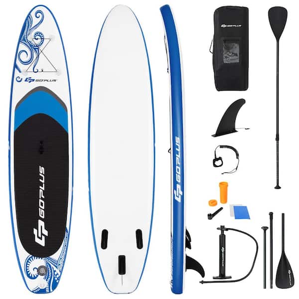Costway 132 in. Inflatable Stand Up Paddle Board SUP w/carrying bag Aluminum Paddle