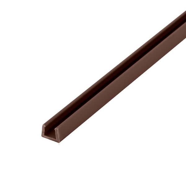 Outwater 7/32 in. D x 3/16 in. W x 72 in. L Brown Styrene Plastic U-Channel Moulding Fits 3/16 in. Board, (18-Pack)