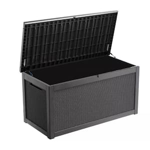260 Gal. Waterproof Outdoor Resin Storage Deck Box, Large Lockable Capacity, Versatile Deck Storage Bench