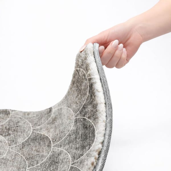 Dream Shag Premium Machine Washable Abstract ADS594 Gray 8 ft. x 10 ft. Area Rug