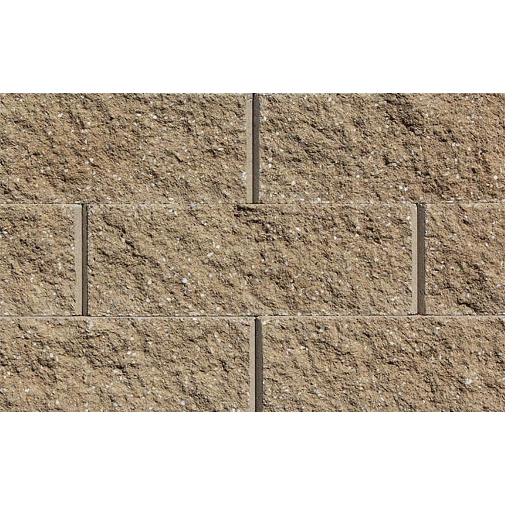 Rockwood Retaining Walls Sapphire 17.25 in. x 6 in. x 12 in. Sandstone Concrete Garden Wall Block (27-Pieces/20.25 sq. ft. /Pallet), Brown -  4010227