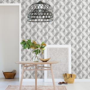Cerium Grey Concrete Geometric Grey Wallpaper Sample