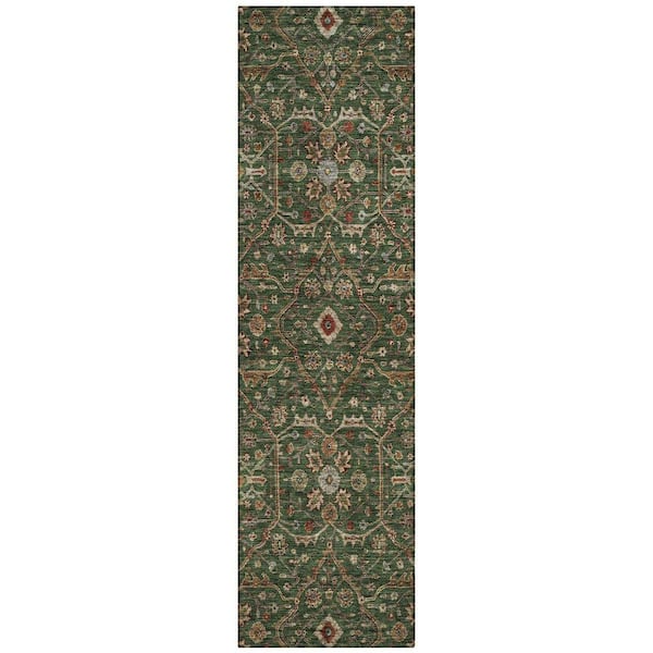 Chantille Machine Washable Indoor/Outdoor Abstract ACN1130 Emerald 2 ft. 3 in. x 7 ft. 6 in. Area Rug