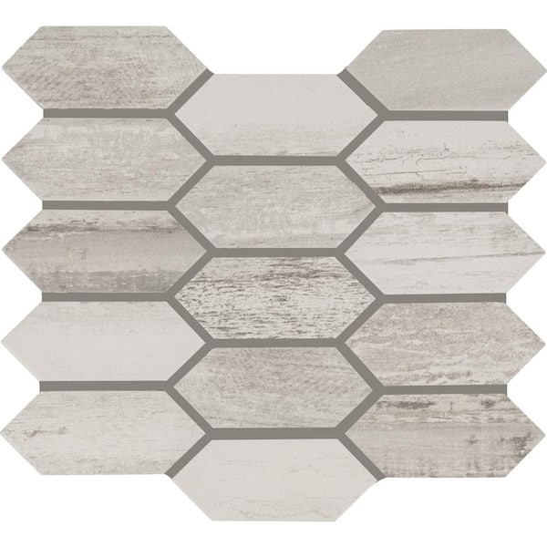 Daltile Cinematic Romantic White Matte 11 in. x 12 in. Glazed Ceramic Picket Mosaic Tile (0.73 sq. ft./Each)