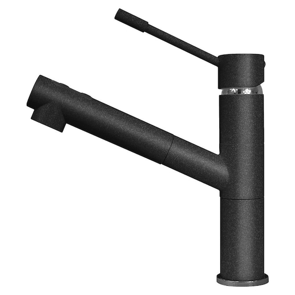 Elba Black Metallic 8.25 in H Pull Out Sprayer Kitchen Faucet with 180 Degree Spout Swivel