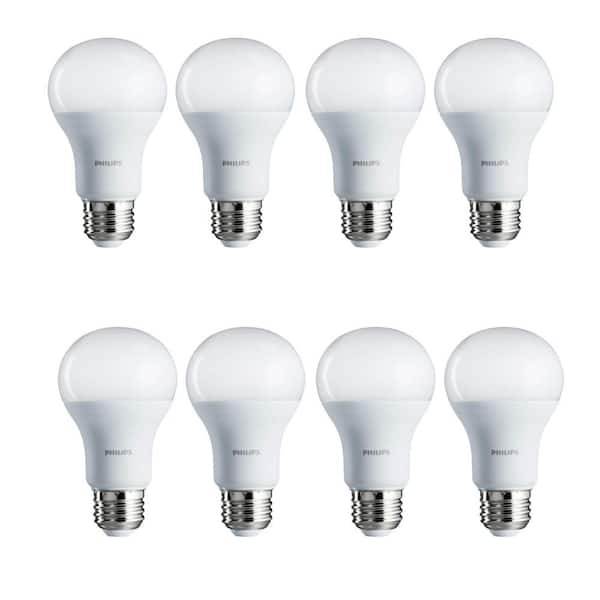 Philips 100-Watt Equivalent A19 Non-Dimmable Energy Saving LED Light Bulb Daylight (5000K) (8-Pack) 462002 The Home Depot