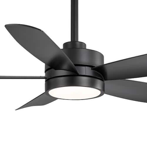 Valentine 42 in. Indoor Integrated LED Black Ceiling Fan with Light, Propeller Blades and Remote Control Included Lighting