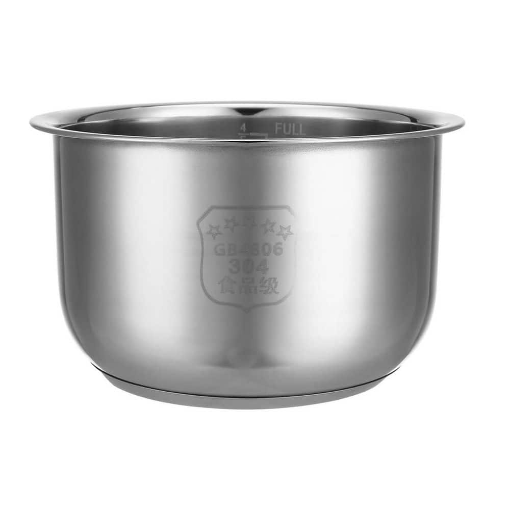 Stainless Steel Rice Cooker Inner Stock Pots 2.11 qt. 6 Cup Cooked Capacity Silver Multipurpose for Soup Cake Home Dorm price history on PriceWatchPro