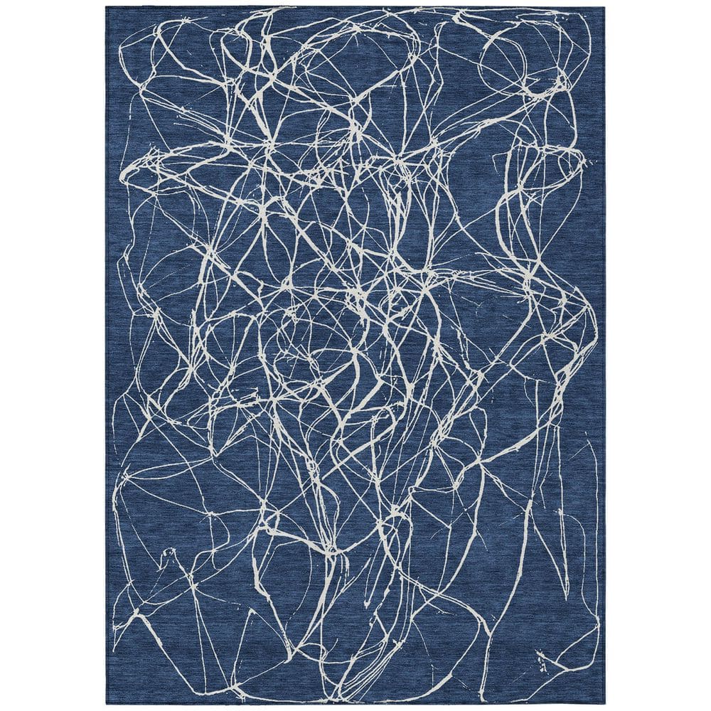 Chantille Machine Washable Indoor/Outdoor Abstract ACN2826 Navy 5 ft. x 7 ft. 6 in. Area Rug price history on PriceWatchPro