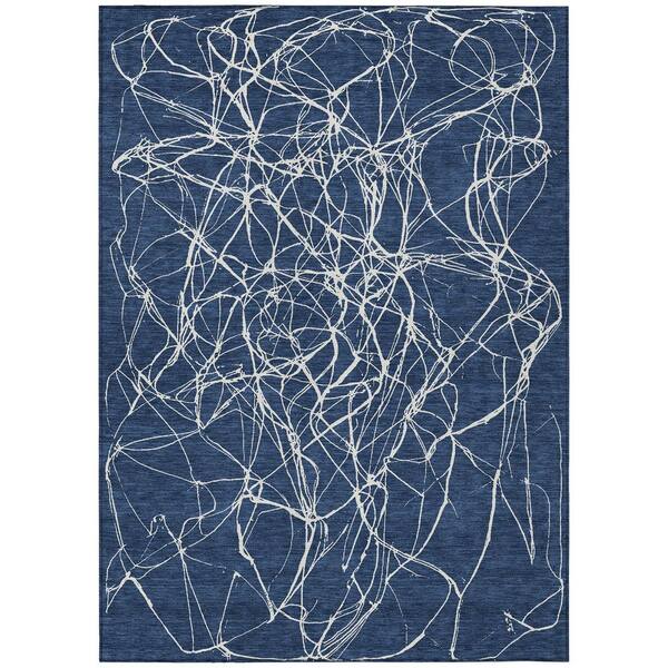 Chantille Machine Washable Indoor/Outdoor Abstract ACN2826 Navy 5 ft. x 7 ft. 6 in. Area Rug