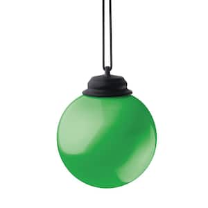 5 in. Green LED Hanging Patio Globe