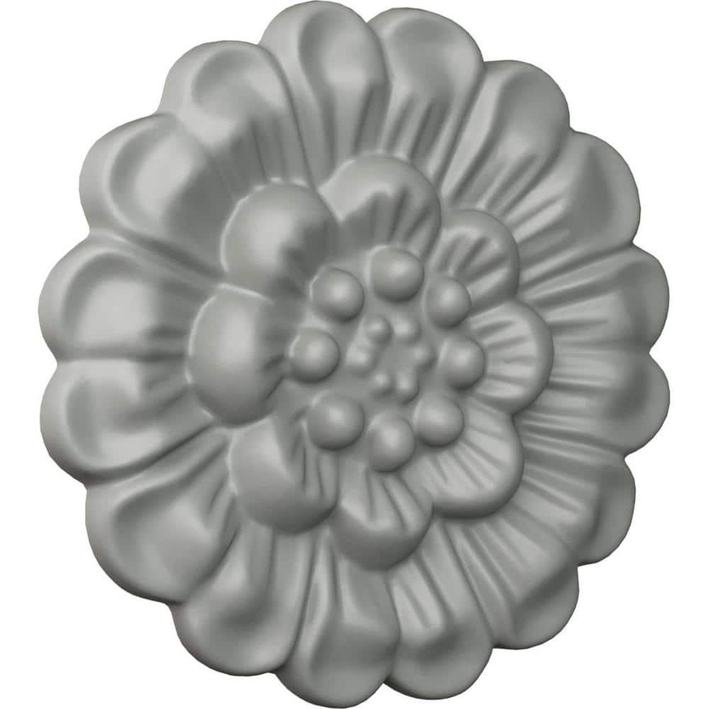 White Primed Polyurethane Floral Rosette Accent Piece