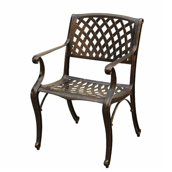 Unbranded Contemporary Modern Bronze Aluminum Outdoor Dining Chair