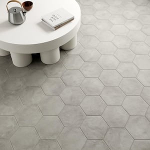 Dash Gray Sabbia 8.5 in. x 9.84 in. Matte Hexagon Porcelain Floor and Wall Tile (12.66 sq. ft./Case)