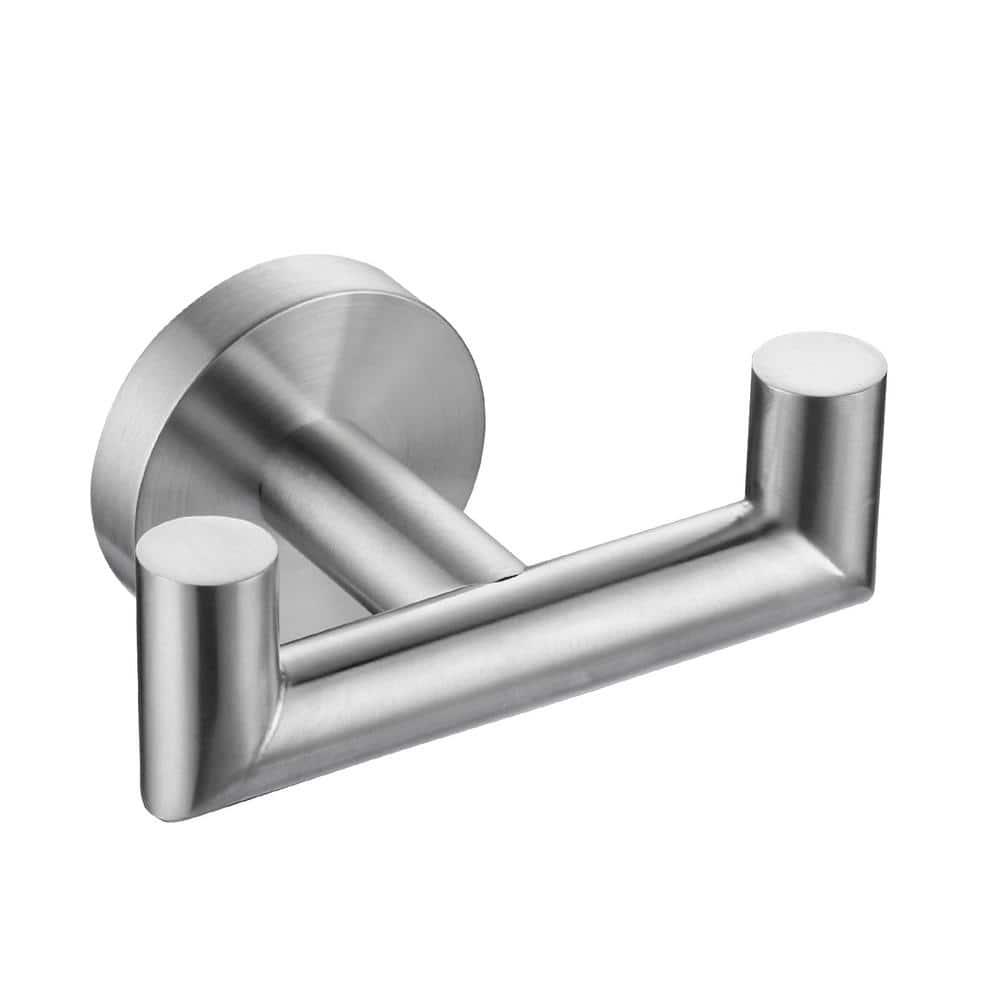 Brushed Nickel Stainless Steel Double Towel Hook
