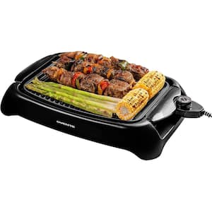 1000-Watt Portable Electric Indoor Grill with Non-Stick Grilling Plate, Black