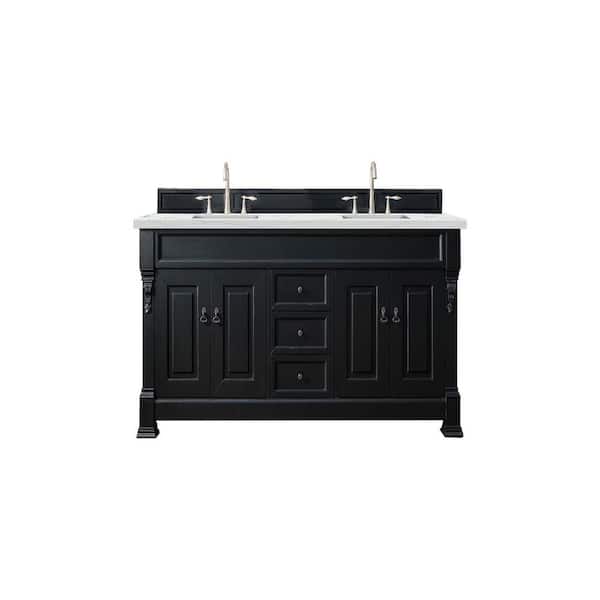 James Martin Vanities Brookfield 72 in. W x 23.5 in. D x 34.3 in. H Bathroom Vanity in Antique Black with Ethereal Noctis Quartz Top