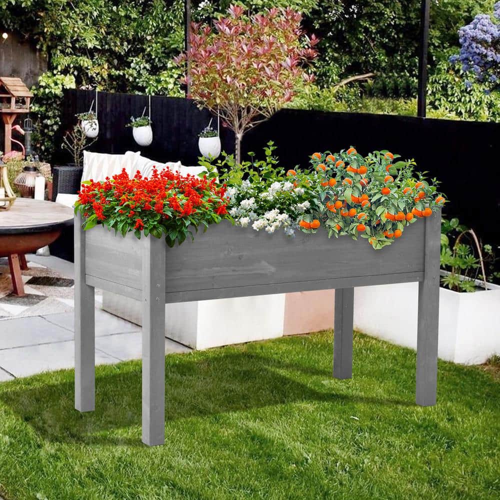 Image of Rubbermaid Raised Garden Bed in White