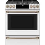 30 in. 5.6 cu. ft. Smart Slide-In Gas Range in Matte White with True Convection, Air Fry