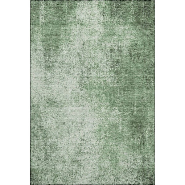 Mayfield Premium Machine Washable Abstract AMF1903 Green 5 ft. x 7 ft. 6 in. Area Rug