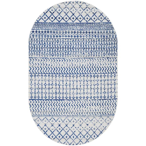 Livabliss Alois Cream Doormat 3 ft. x 5 ft. Indoor Oval Area Rug