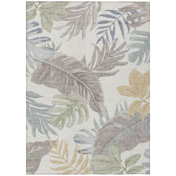 Chantille Machine Washable Indoor/Outdoor Abstract ACN3090 Ivory 5 ft. x 7 ft. 6 in. Area Rug