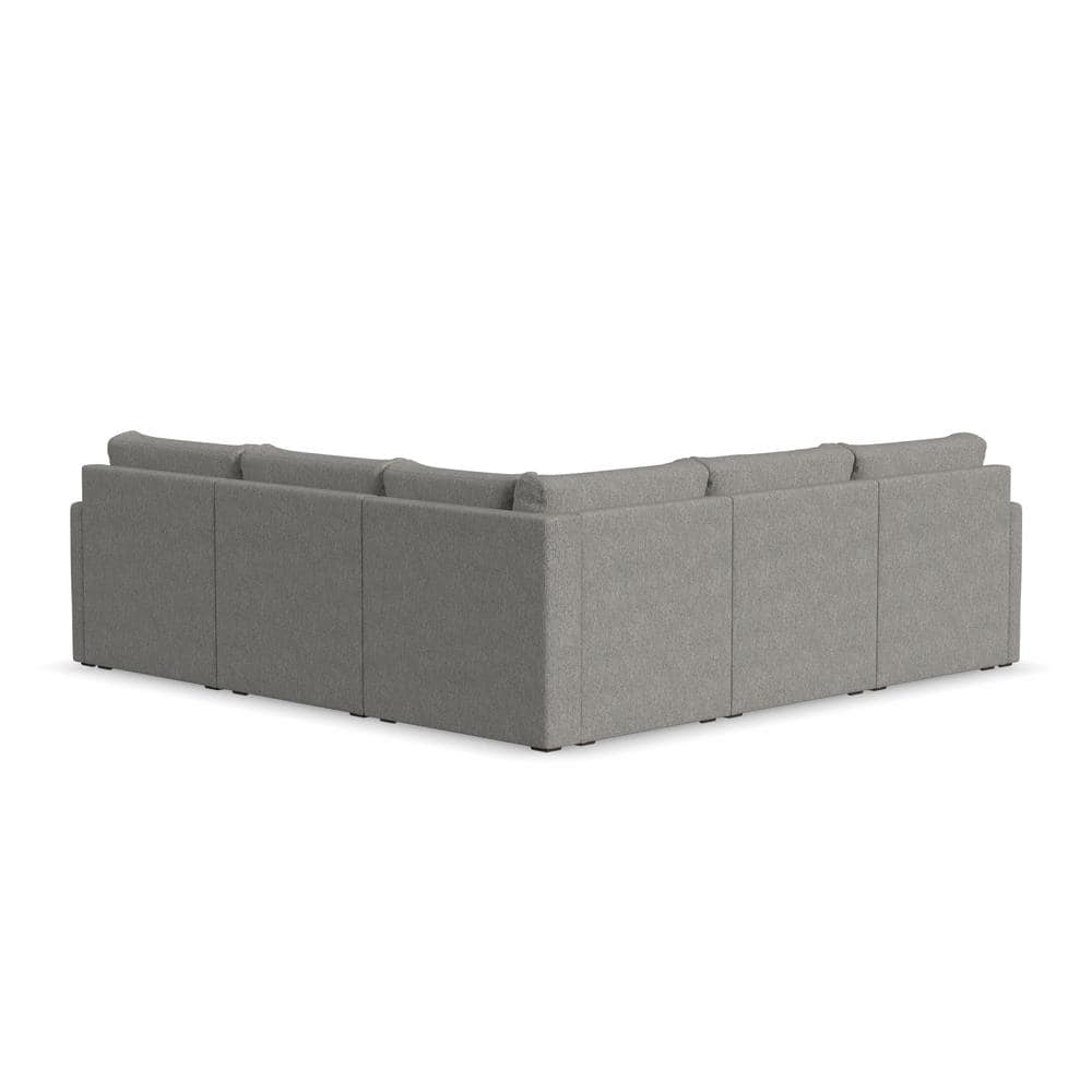 Pebble Dark Gray 5-Piece Modular Sectional Sofa with Ottoman