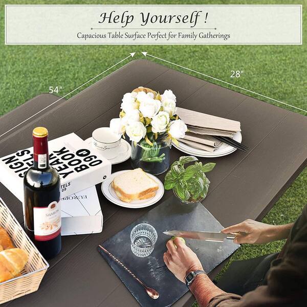Alpulon Black All-Weather Metal Outdoor Picnic Table Bench