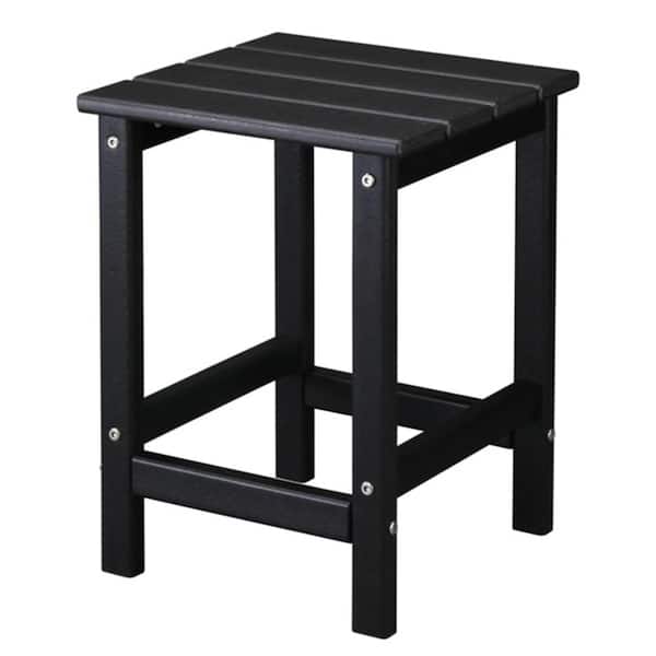cenadinz 14 x 14 x 18.5 in. Plastic Single Layer Square Side Table Black