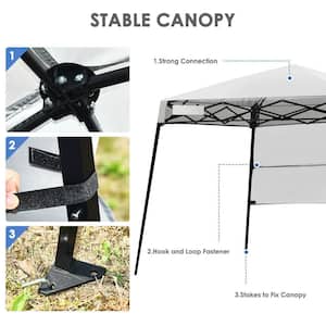 7 ft. x 7 ft. Gray Sland Adjustable Portable Canopy Tent with Backpack
