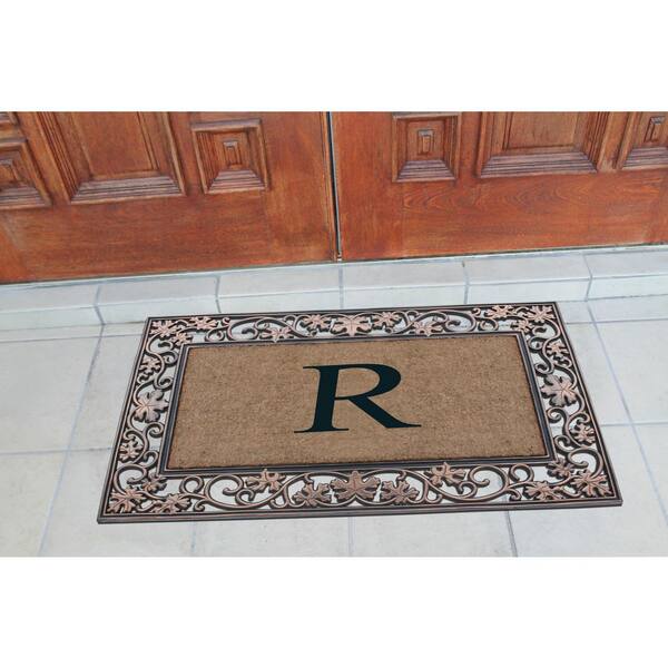 A1hc First Impression Carson Rubber and Coir 24 x 36, Heavy Duty, Easy to Clean Outdoor Monogrammed Doormat - Monogrammed B