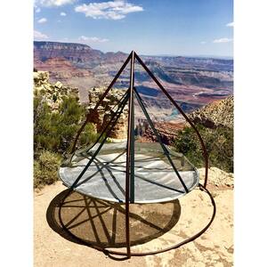 Flying Saucer Set 95 in. 2-Person Seating Metal Hanging Patio Swing