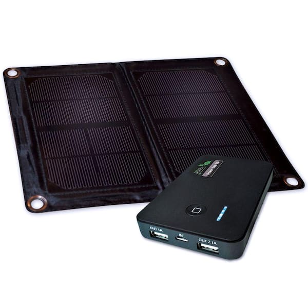 NATURE POWER 6-Watt Folding Monocrystalline Solar Panel with Power Bank 5.0 Portable Battery Bank