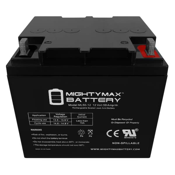 MIGHTY MAX BATTERY ML50-12 -12V 50AH Replaces BB Battery EB50-12 - The Home