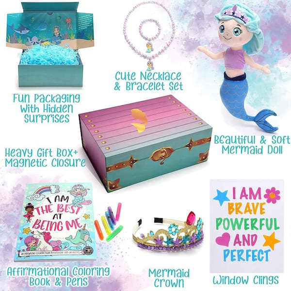 Mermaid Gifts for Girls Kids Surprise Box with Mermaid Stuffed Animal Plush  Toy Diary Headband Eye Mask Christmas Birthday Valentine's Day Gifts for