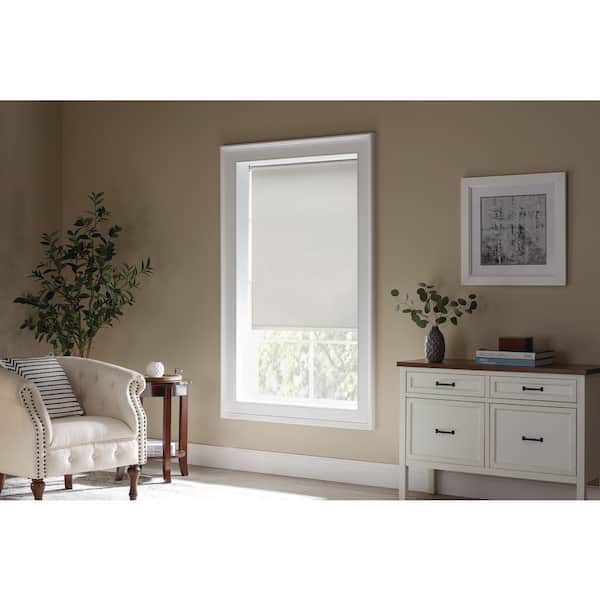 Cut-to-Size White Cordless Room Darkening Vinyl Roller Shade 37.25 in. W x 72 in. L