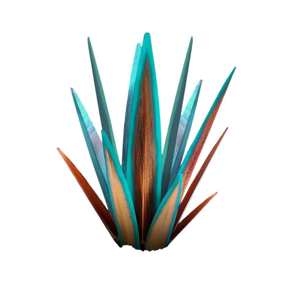 00782230382384 Large Blue-L Solar Light Rustic Metal Agave 00782230382384 Large Blue-L Solar Light Rustic Metal Agave