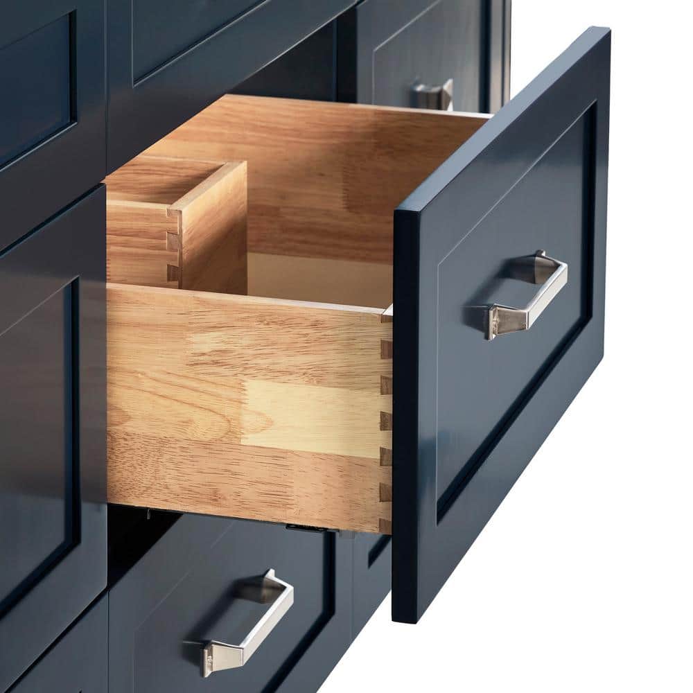 Monroe Midnight Blue 66" Freestanding Wood Bath Vanity Cabinet