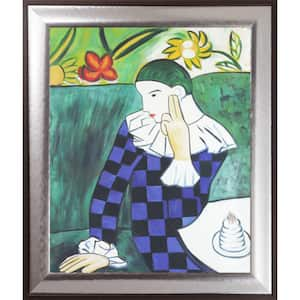 Harlequin Leaning on his Elbow by Pablo Picasso Magnesium Framed Abstract Oil Painting Art Print 25.25 in. x 29.25 in.