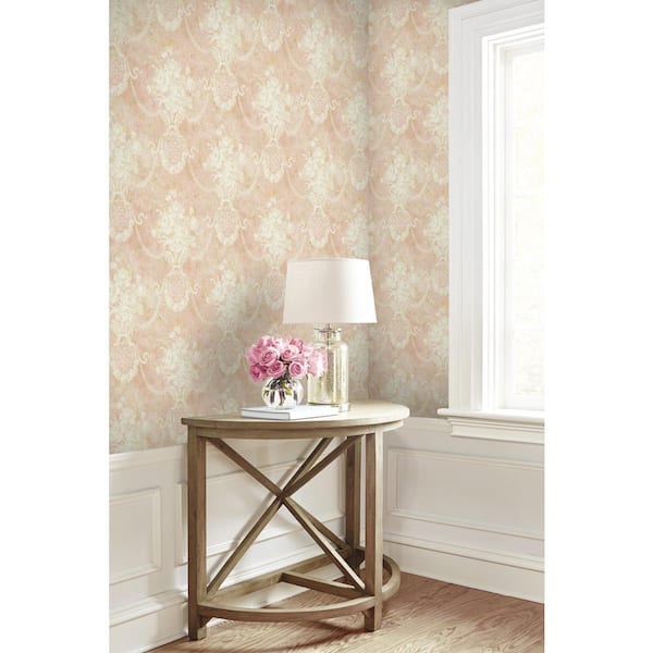 Holden Clara Damask Rose Gold Italian Heavyweight Vinyl Wallpaper