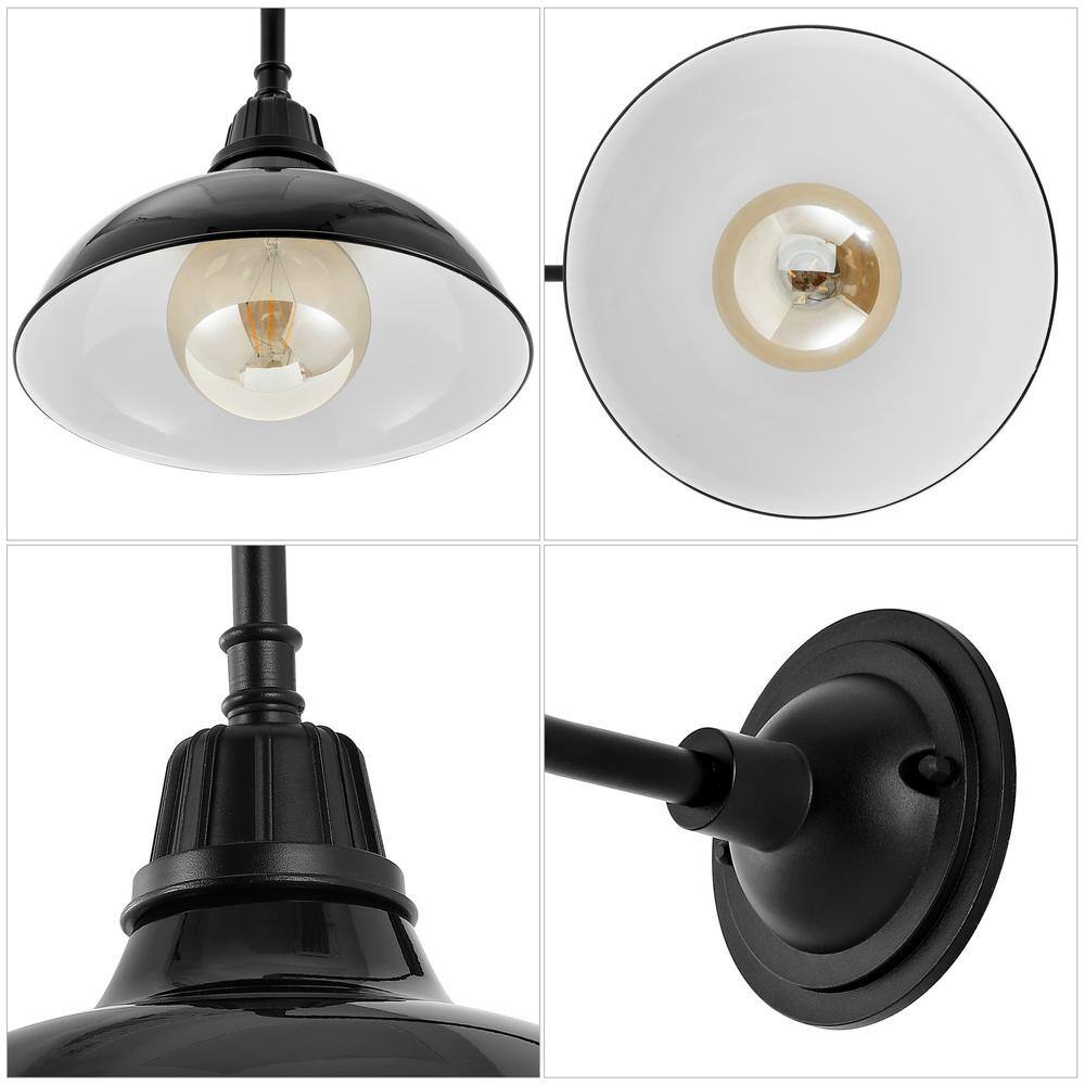 Aurora 12.25" Black Iron LED Gooseneck Arm Sconce