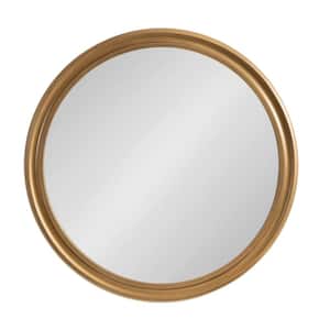 Mansell 28.00 in. W x 28.00 in. H Gold Round Rustic Framed Decorative Wall Mirror