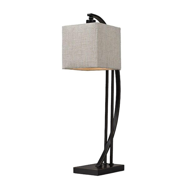 Titan Lighting 26 in. Madison Bronze Arched Metal Table Lamp