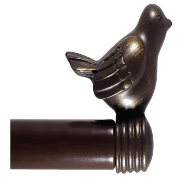 3/4-inch Cute Decorative Bird Adjustable Window Treatment Curtain Single Rod Set