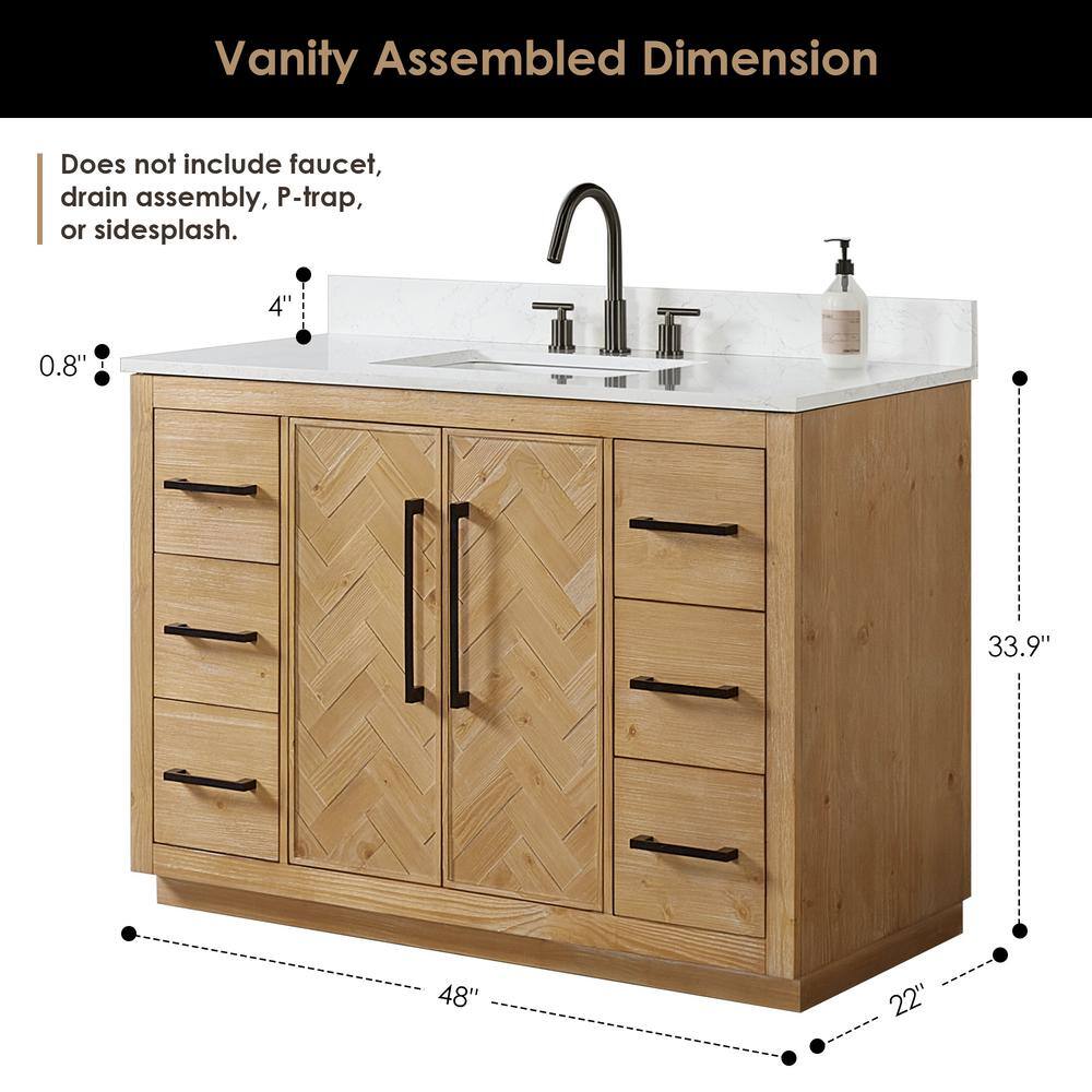 Bellavia 48" Weathered Fir Wood Vanity with Engineered Stone Top