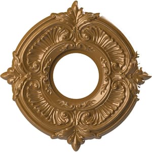 10 in. O.D. x 3-1/2 in. I.D. x 3/4 in. P Attica Thermoformed PVC Ceiling Medallion, Universal Aged Metallic Vintage Gold
