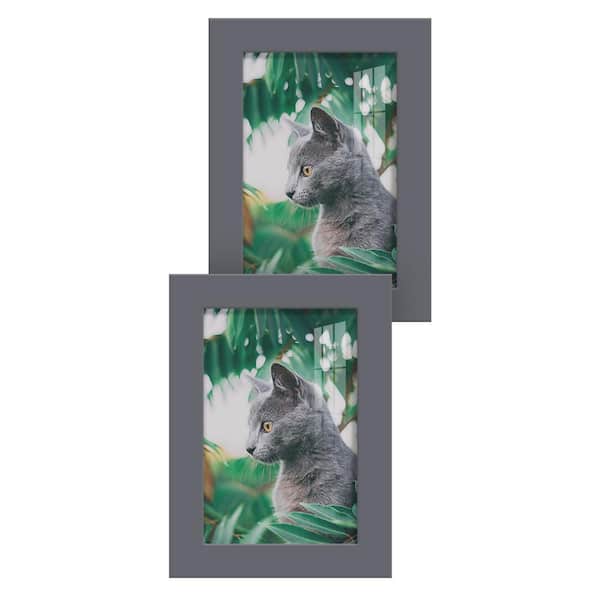 Wexford Home Modern 5 in. x 7 in. Grey Picture Frame (Set of 2)