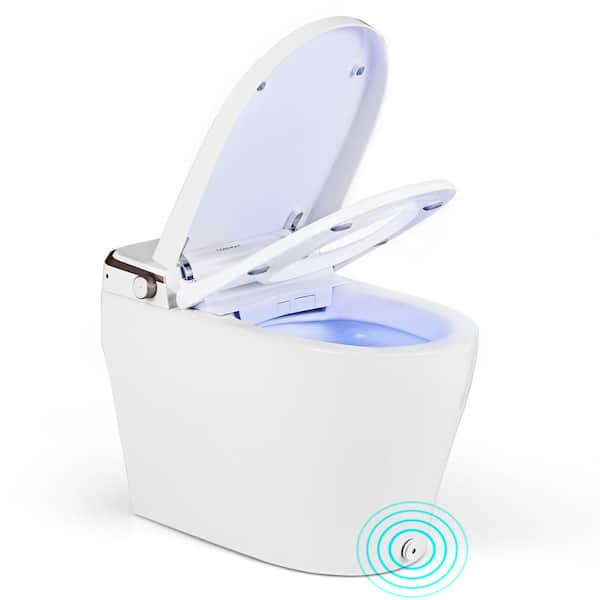 Smart Toilet Elongated Bidet Toilet 4.18LPF/1.09 GPF in White 1000 Gram MaP Flushing Score