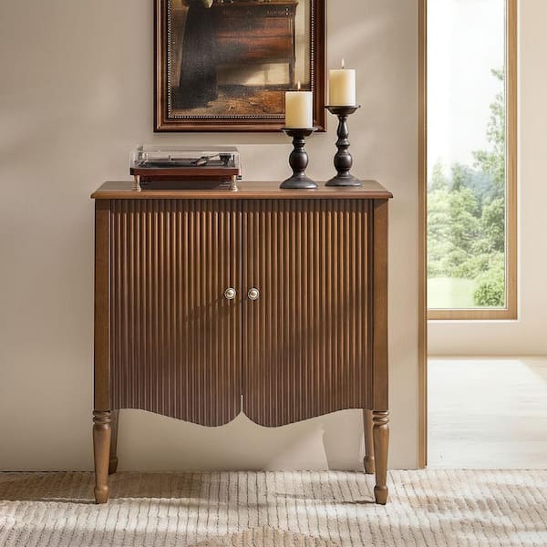 Ella Walnut Transitional 33 in. 2-Door Accent Cabinet with Adjustable Shelves